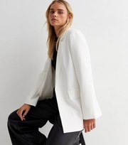 New Look Petite Cream Long Sleeve Relaxed Fit Blazer